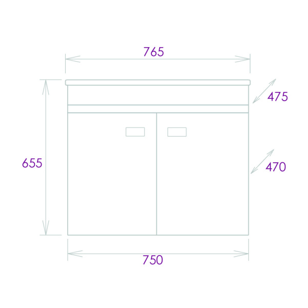 Тумба под раковину подвесная Onika Марбл 75 107517