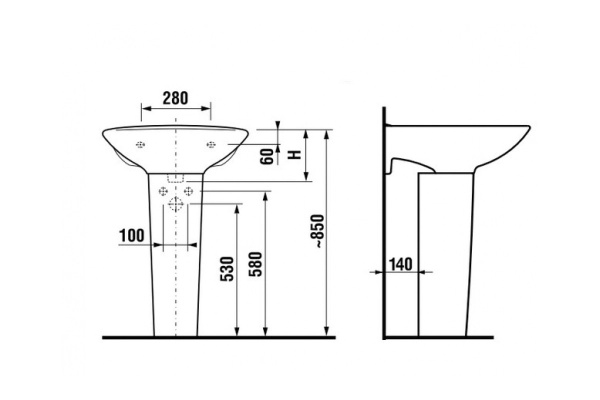 Пьедестал для раковины Jika LYRA 1927.0.000.000.1