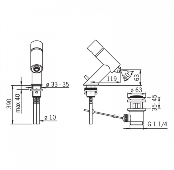 Смеситель для биде Oras Alessi Il Bagno One 8518 Смеситель для биде Oras Alessi Il Bagno One 8518