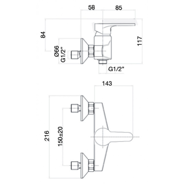 Смеситель для душа Webert Sax Evolution SE870102015
