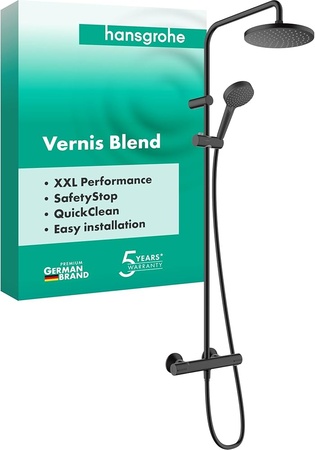 Душевая система Hansgrohe Vernis Blend Showerpipe 200 1jet 26276670, черный матовый