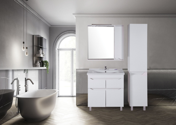 Зеркальный шкаф (80х75)   ASB-Mebel Бари 80 9601