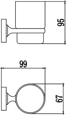 Стакан стеклянный с настенным держателем Savol 87 S-008758