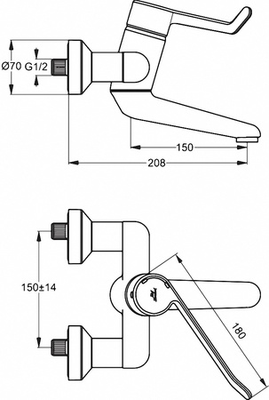 Смеситель для раковины Ideal Standard CERAPLUS B8314AA, хром