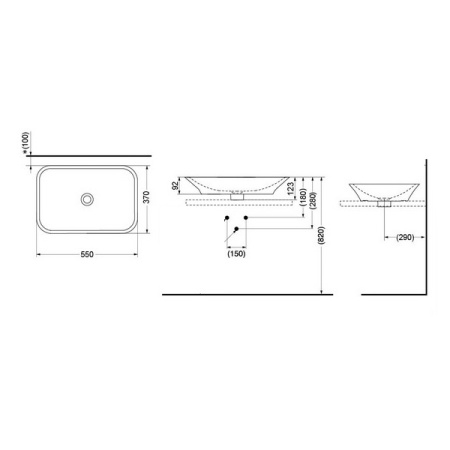Раковина накладная TOTO MH LW161B#XW