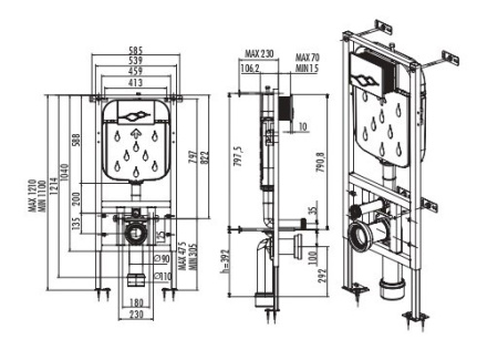 Инсталляция для подвесного унитаза Creavit GR5003.01