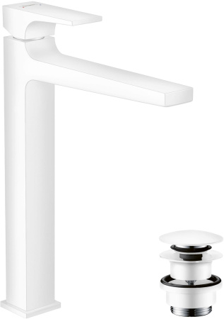 Смеситель для раковины с донным клапаном Push-Open Hansgrohe Metropol 32512700 белый матовый