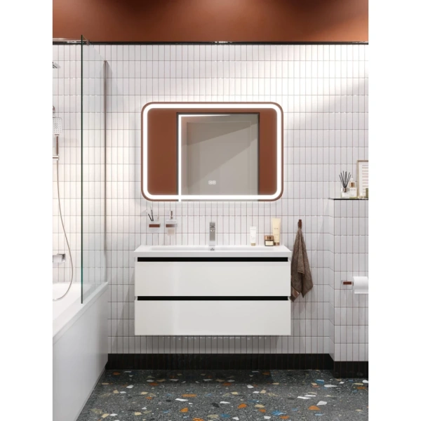 Тумба под раковину Cezares PLANE-1000-2C-SO-BL Bianco Lucido