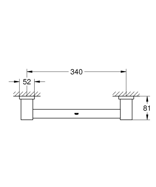 Ручка для ванной, 340 мм Grohe Essentials Cube 40514 001 (40514001) хром  Ручка для ванной, 340 мм Grohe Essentials Cube 40514 001 (40514001) хром