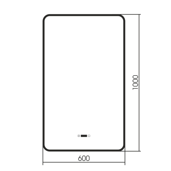 Зеркало ABBER See AG6114SWHB с подсветкой, бесконтактный выключатель, диммер, часы, подогрев, черный