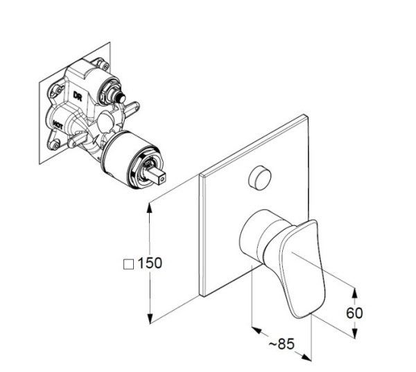 Смеситель для ванны Kludi Ambienta 537590575