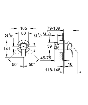 Готовый комплект для гигиенического душа Grohe BauEdge 129188