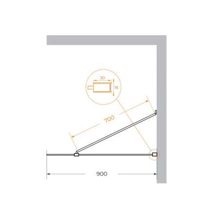 Душевая перегородка 90 см CEZARES LIBERTA LIBERTA-L-1-TB-90-C-Cr