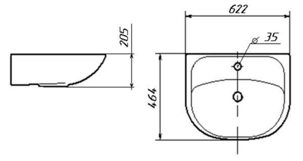Тумба под раковину Misty Амур 60  Э-Аму01060-011Н