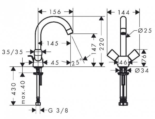 Смеситель для раковины Hansgrohe Logis 71222000
