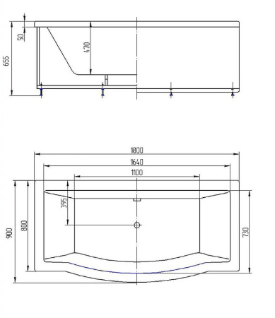 Акриловая ванна Aquatek Гелиос (180х90) GEL180-0000067