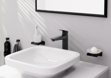 Смеситель для раковины с донным клапаном Hansgrohe Logis 71090670 черный матовый