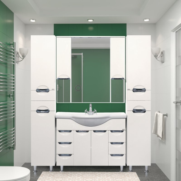 Пенал с бельевой корзиной Misty Орхидея 35 П-Жас05035-011БкЛ левый