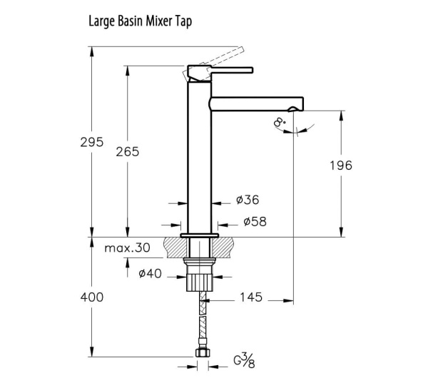 Высокий смеситель для раковины чаши, Vitra Origin A4255736 цвет матовый черный