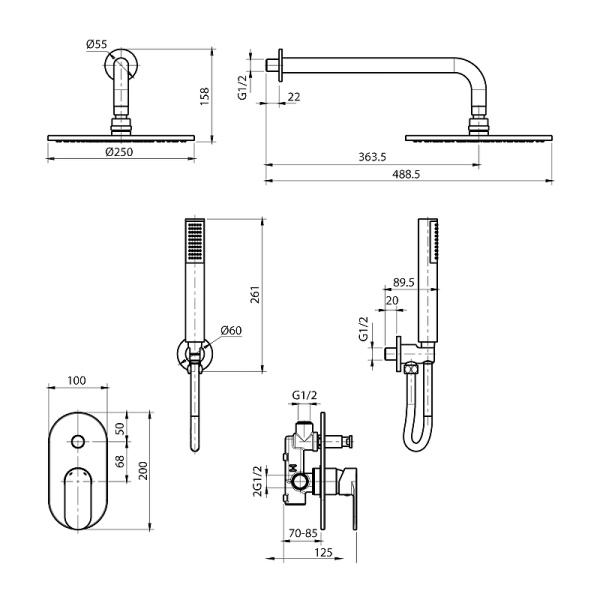 Душевая система Koller Pool Round Arc RASC0450