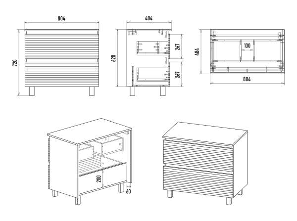 Тумба с раковиной Brevita Dakota 80 УТ000015014