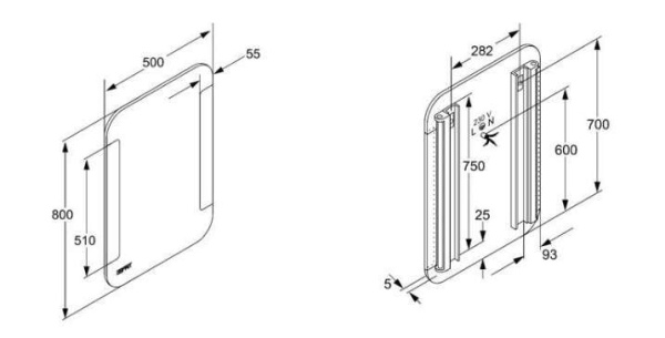 Зеркало Kludi Esprit 56SP243
