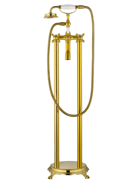 Смеситель для ванны напольного монтажа WONZON & WOGHAND RETRO, глянцевое золото WW-88649020-PG