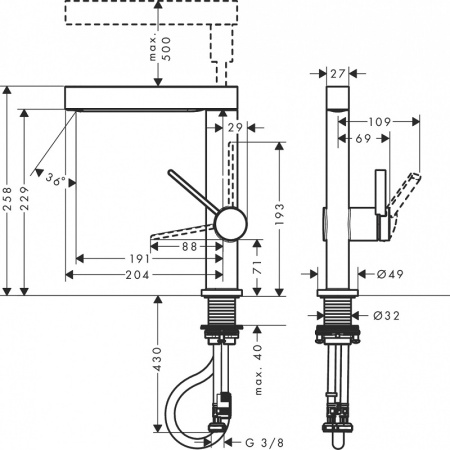 Смеситель для раковины Hansgrohe Finoris 76063000