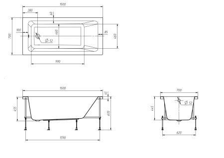 Акриловая ванна Roca Leon (150x70) 248659000