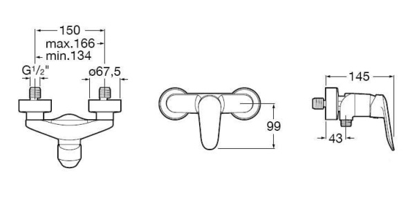 Смеситель для душа без аксессуаров Roca Logica A5A2127C00