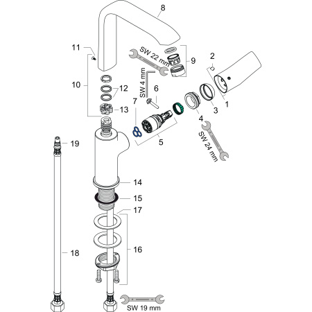 Смеситель для раковины клапаном Push-Open Hansgrohe Metris 31187000 хром