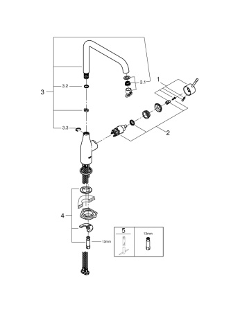 Смеситель для кухни L-излив Essence 30505 DL0 (30505DL0) теплый закат, матовый