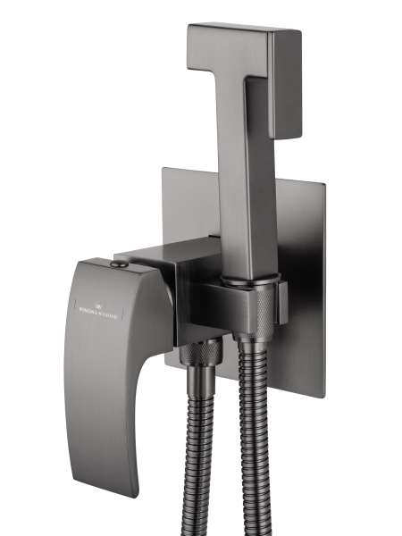 Смеситель с гигиеническим душем встраиваемый WONZON & WOGHAND FIT, темный графит WW-88829009-BGM
