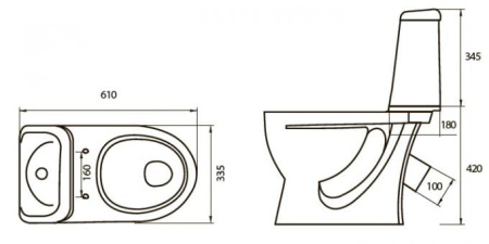 Унитаз-компакт Sanita Идеал IDLSACC01030713