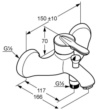 Смеситель для ванны Kludi Amphora 544430575