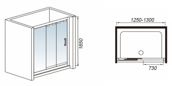 Душевая дверь в нишу WeltWasser WW600 (600S3-130L) (10000002741)
