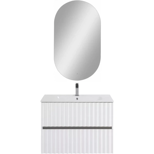 База под раковину Art&Max Еlegant AM-ELEGANT-800-2C-SO-BL-LED-P Белый глянец