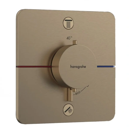 Термостат для душа на 2 потребителя Hansgrohe ShowerSelect Comfort Q 15583140 шлифованная бронза