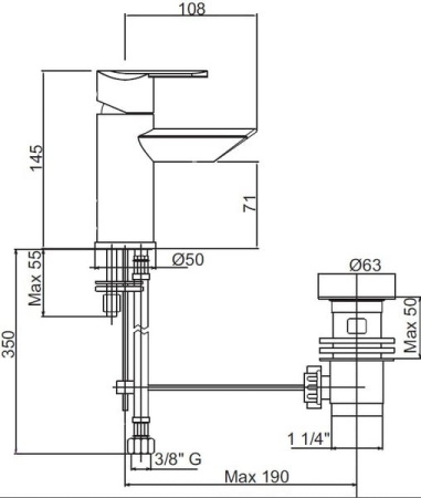 Смеситель для биде Cezares Garda GARDA-BSM1-01-Cr