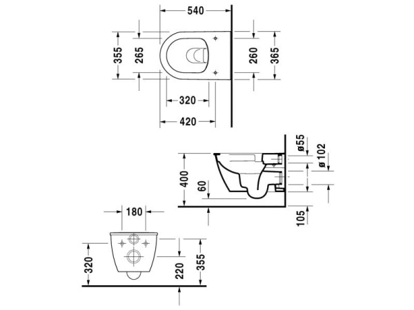 Унитаз подвесной Duravit 2557090000