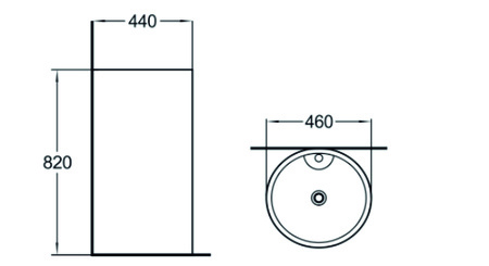 Раковина напольная (46х44) SantiLine SL-4003