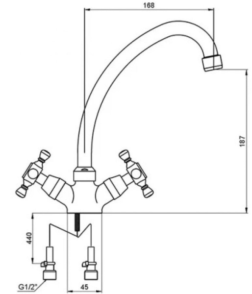 Смеситель для кухонной мойки  KAISER Carlson Style (11073)