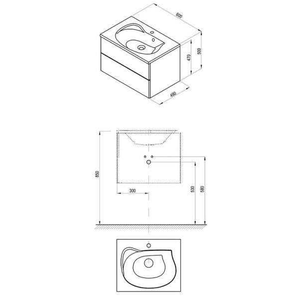 Тумба под раковину Ravak Rosa II SD 600 X000000924