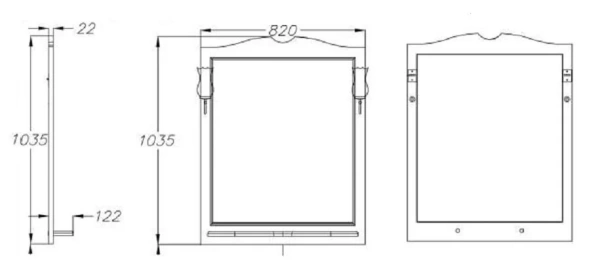 Зеркало Opadiris Валери 85 00-00007039  сапфир, с выключателем, без светильника