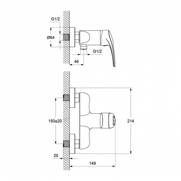 Смеситель для душа IDDIS Carlow Plus (CRPSB00i03WA)