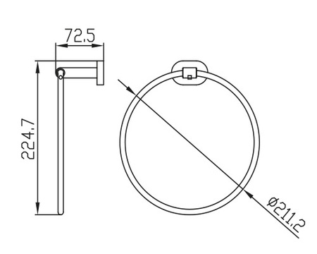 Держатель полотенца(круглый) KAISER хром (латунь) (KH-2011)