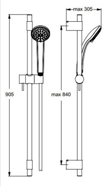 Душевой гарнитур Ideal Standard Idealrain Pro S3 B9832AA Душевой гарнитур Ideal Standard Idealrain Pro S3 B9832AA