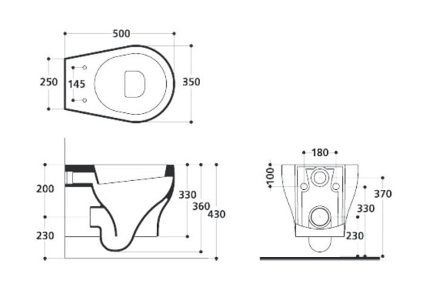 Унитаз подвесной Kerasan K09 451501bi