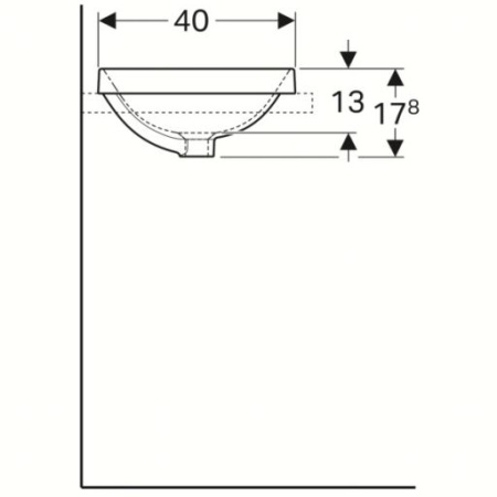 Раковина встраиваемая сверху (55х40) Geberit Variform 500.736.01.2 