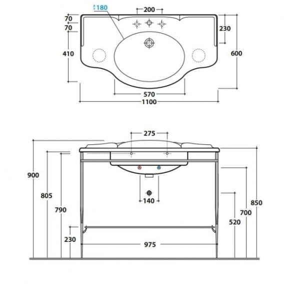 Консоль напольная GLOBO Paestum PA036 met.ant